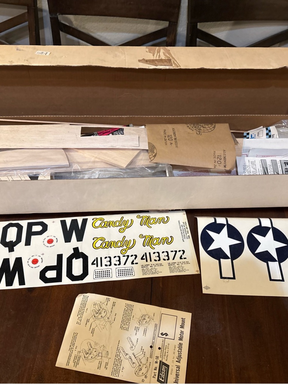 HTF P-51D Mustang Model Airplane Kit - Vintage Boxed NEW OPEN BOX - Picture 5 of 7